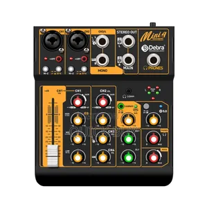 D Debra Audio Mini4 Portable 4-Channel Dj Mixer Console.