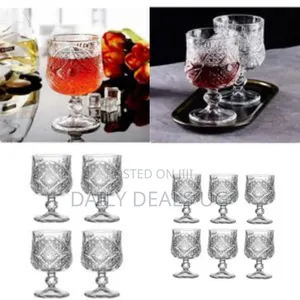 Set of Crystal Short Wine Glasses