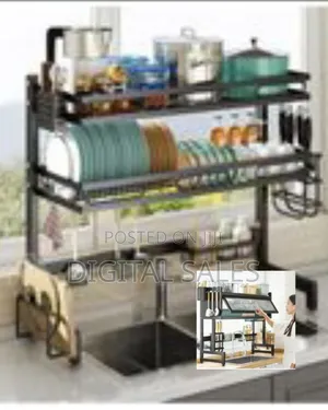 Premium Over-the-Sink Kitchen Dish Drying Rack and Storage Organizer