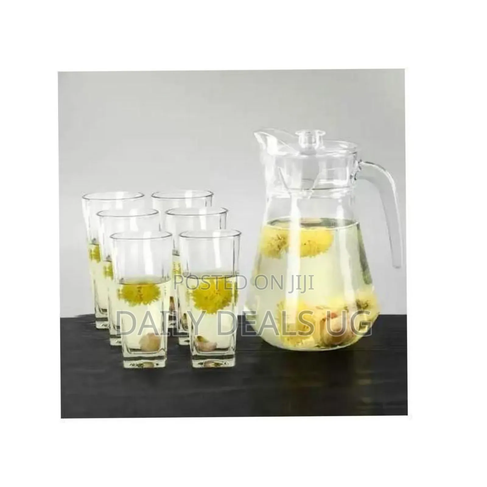 Jug With 6 Glasses - Transparent