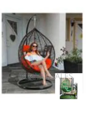 Stylish Outdoor Egg Swing Chair With Stand and Cushion