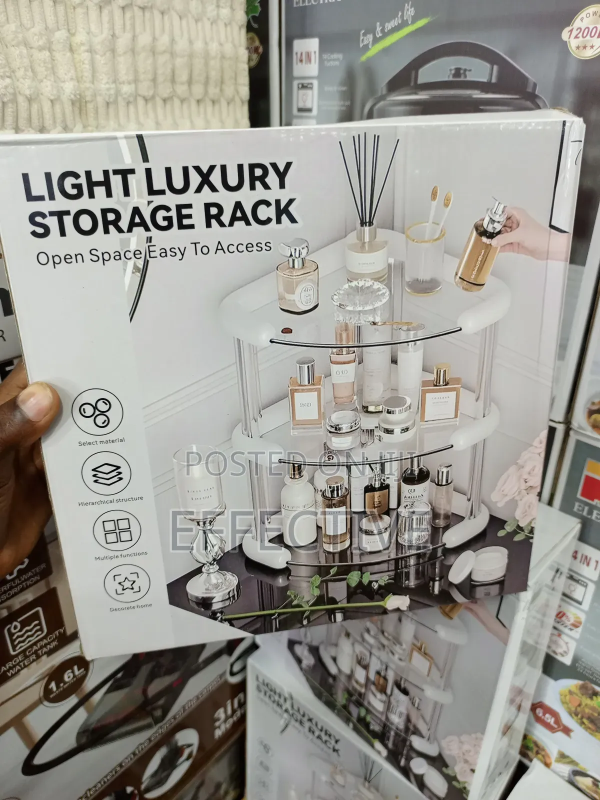 Light Luxury" 3-Tier Corner Storage Rack.