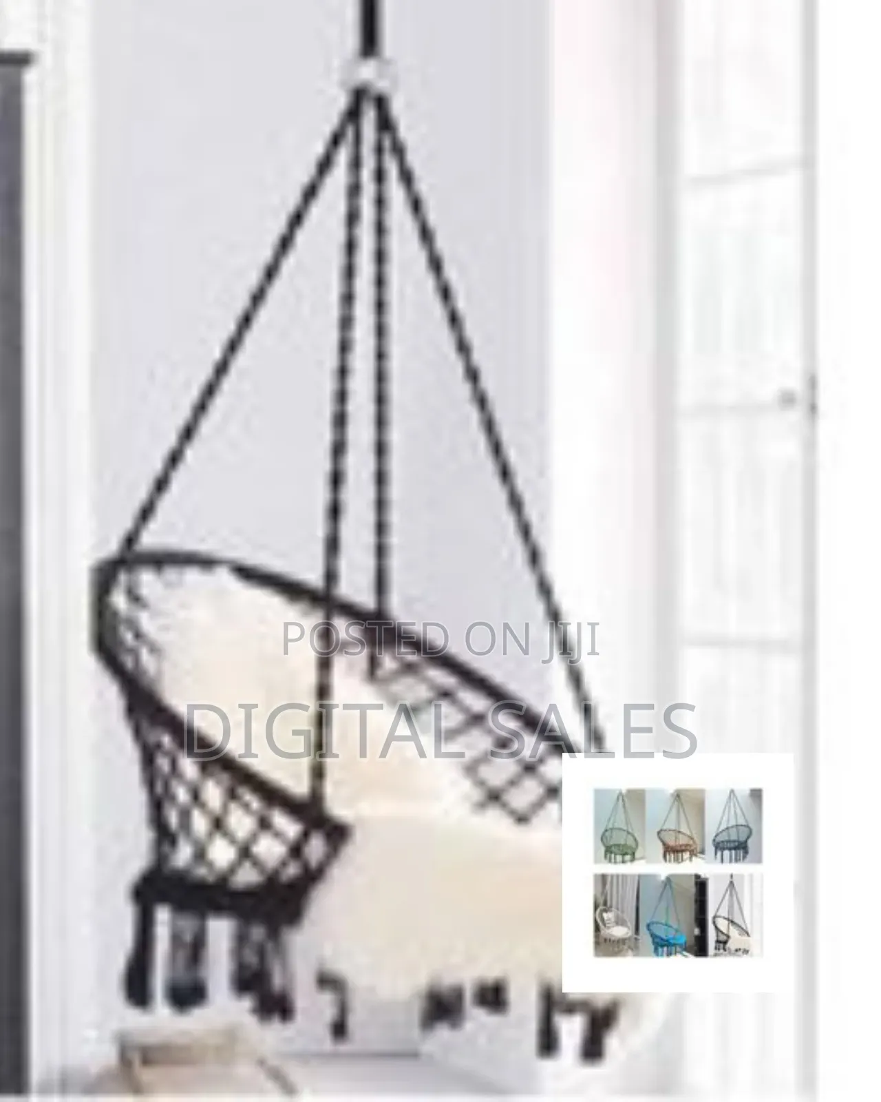 Hammock Chair Hanging Macrame Swing With Cushion and Hardware Kits