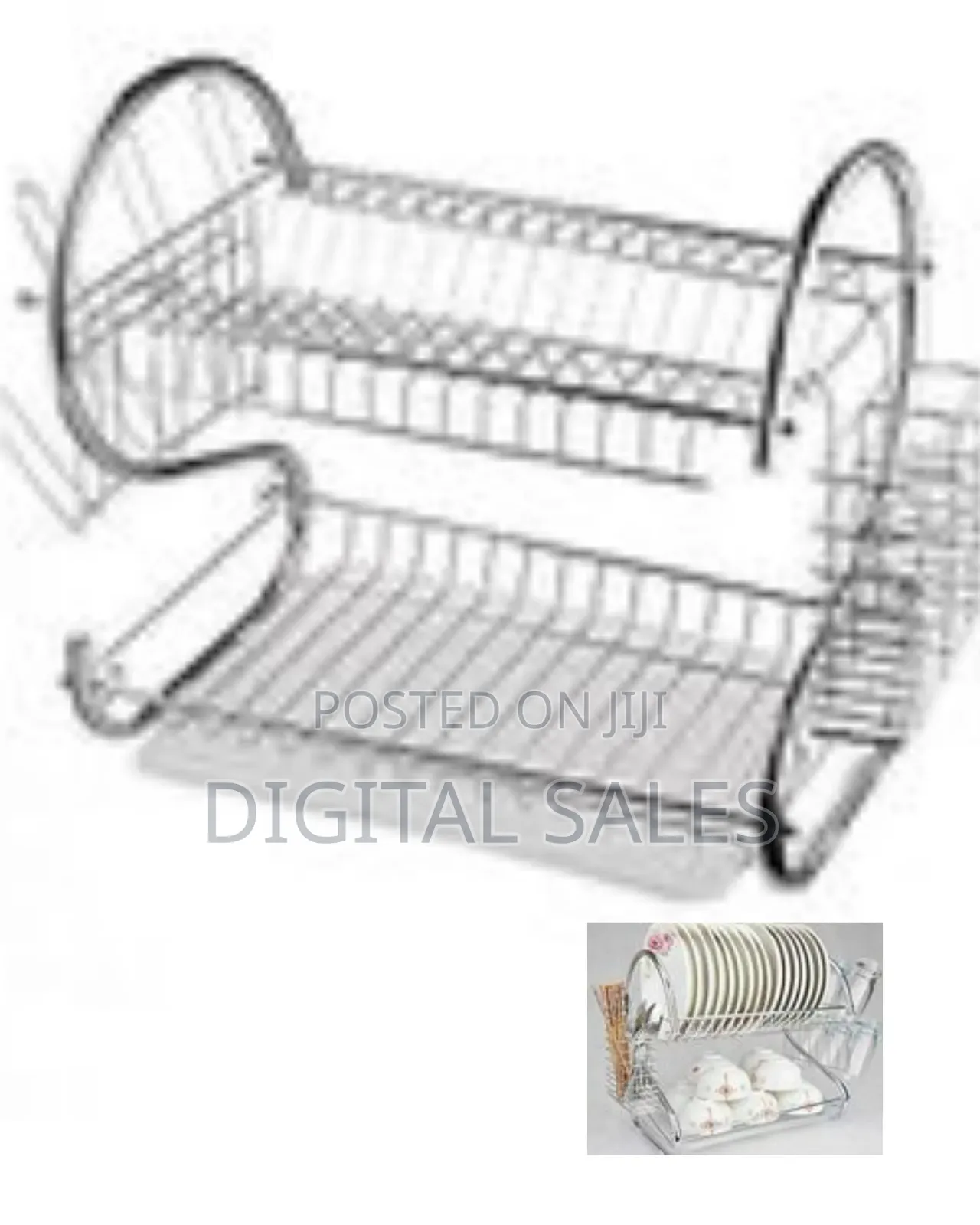 2 Tier Stainless Steel Dish Rack