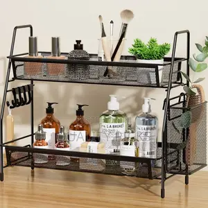 Bathroom Organizer Countertop, Metal Wire Mesh 2 Tier