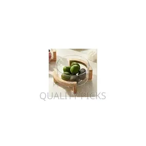 1pc of 28cm Transparent Dessert Glass Serving Tray