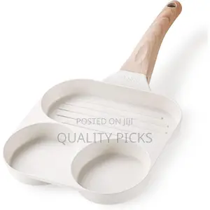 Gipp Non Stick Egg Omelette Pan - 3 Section Breakfast Frying Pan,