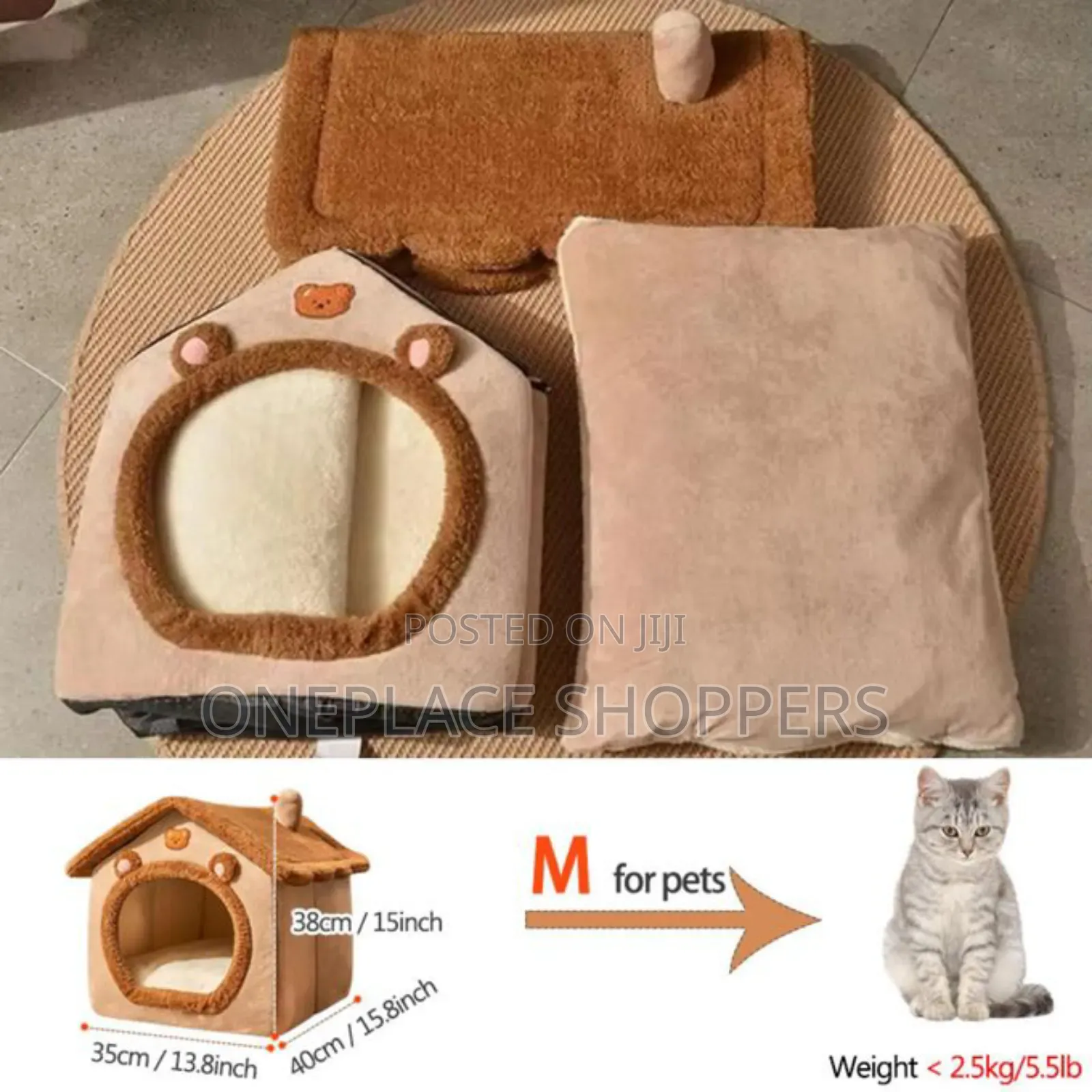 Foldable Pet House Removable Washable Cat House Cave Sofa Pet Bed
