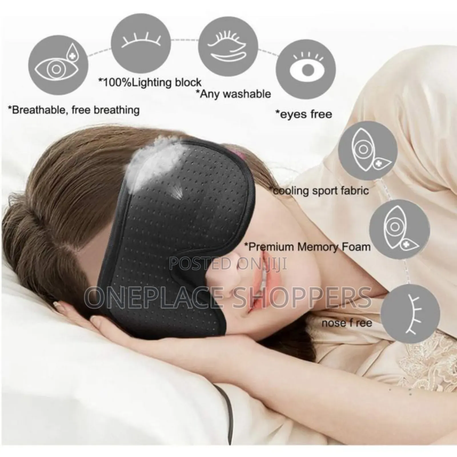 3d Mask For Sleep Eye Mask Lights Blockout Soft Padded Sleeping Fabric