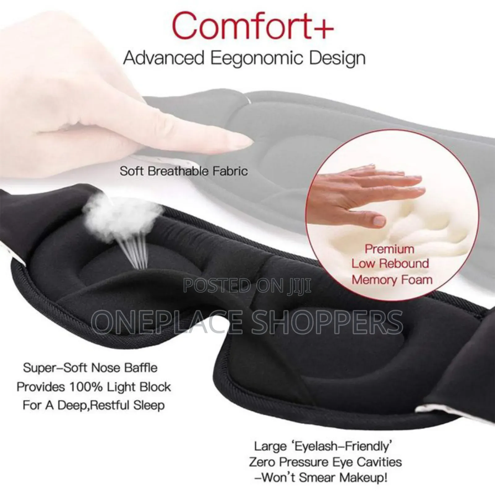 3d Mask For Sleep Eye Mask Lights Blockout Soft Padded Sleeping Fabric