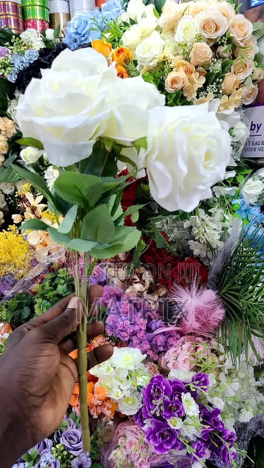 Artificial White Rose Flower