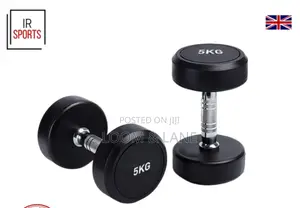 Super 5kg Rubber-Coated Round Dumbbells