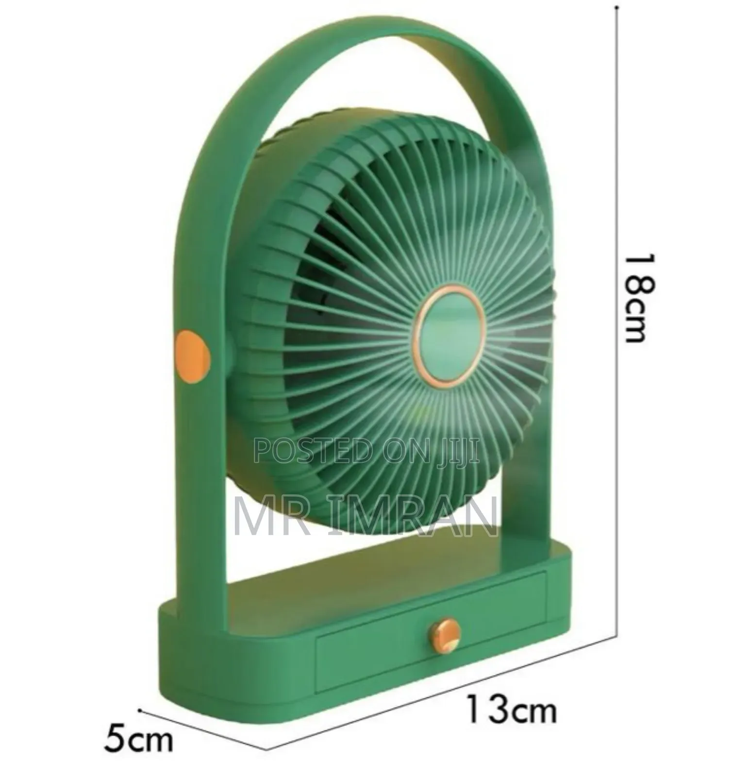 Portable Usb Desk Fan That Features a Small, Integrated Storage Drawer