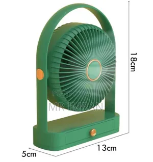 Portable Usb Desk Fan That Features a Small, Integrated Storage Drawer