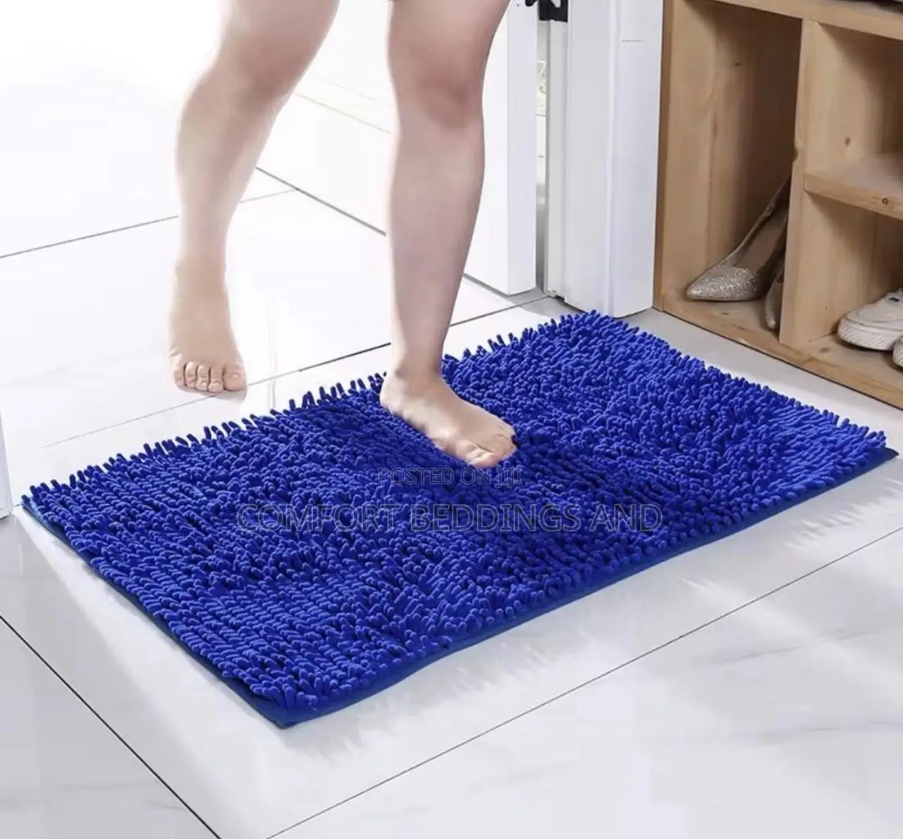 Door Bath Mat Blue