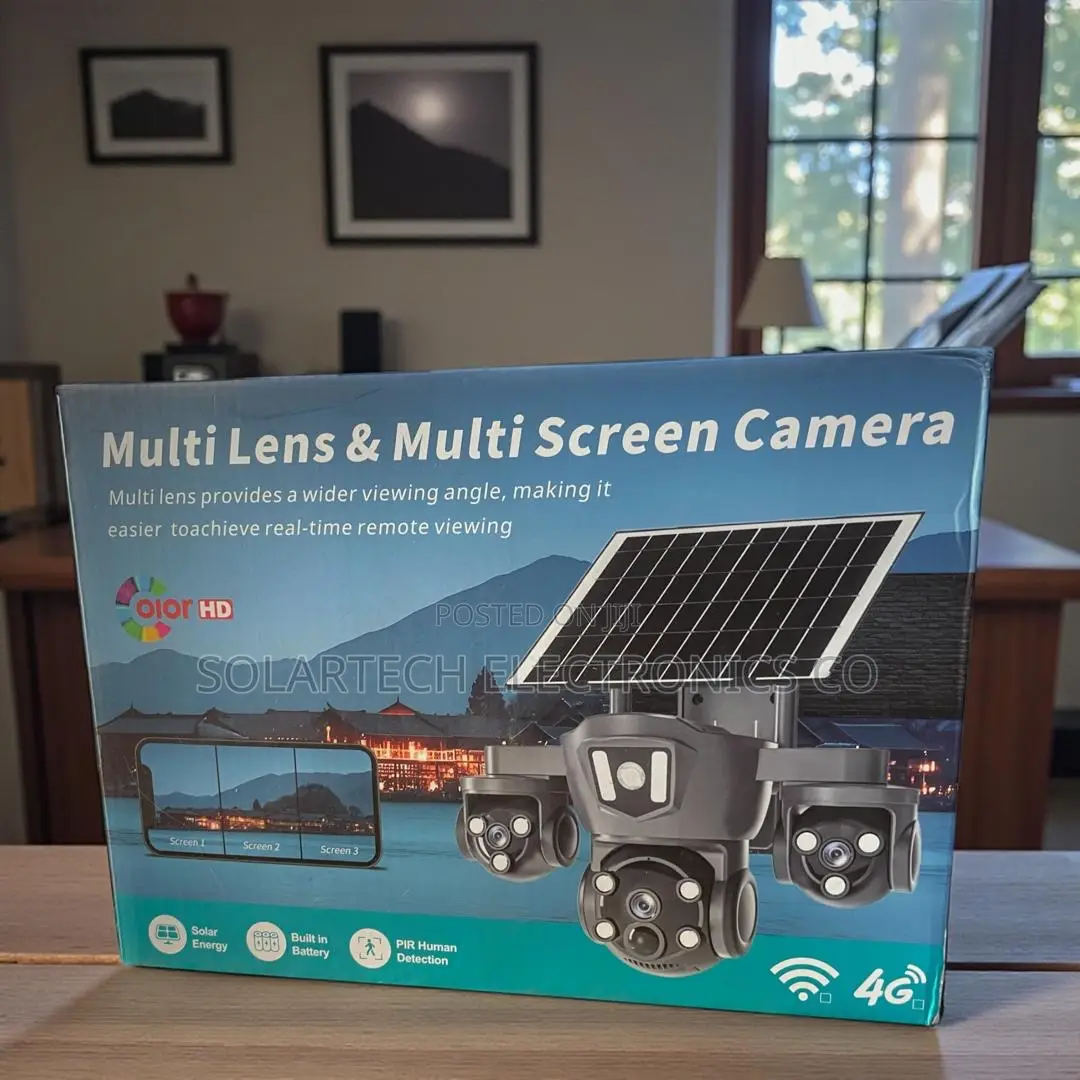 Smart Multi-Screen Solar CCTV Camera for Outdoor Protection
