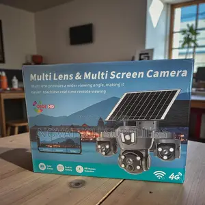 Solar-Powered Wide View Camera With Split Screen Display