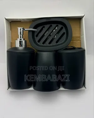 4-Piece Plastic Bathroom Accessories Set.