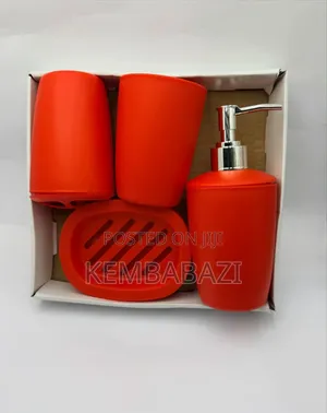 4-Piece Plastic Bathroom Accessories Set.