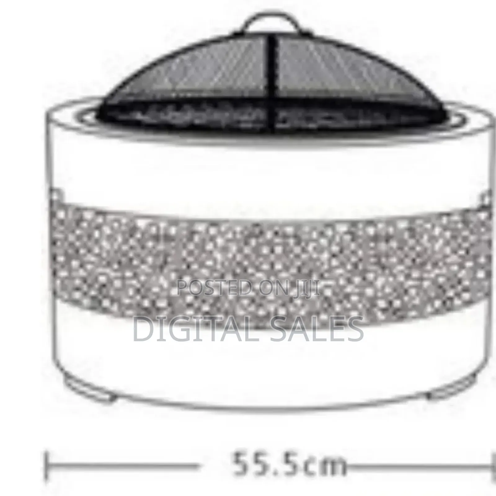 Rustic Stone-textured Outdoor Fire Pit With Spark Screen Grate