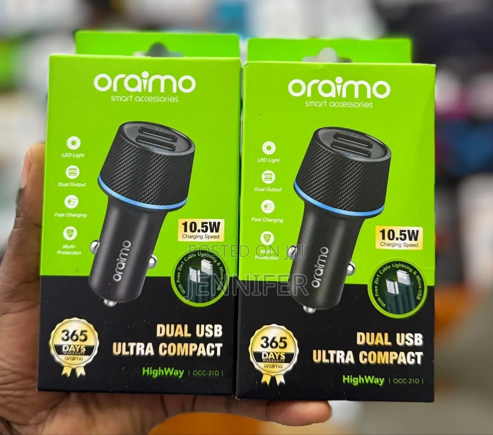 Oraimo Dual Usb Ultra Compact Car Charger