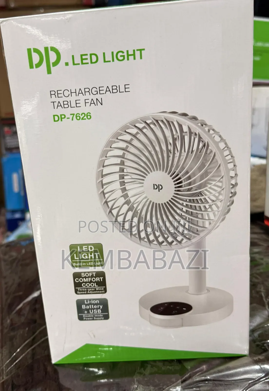 Dp-7626 Rechargeable Table Fan With an Led Light