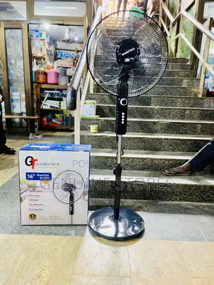 Golden Tech Stand Fan Black in Colour.