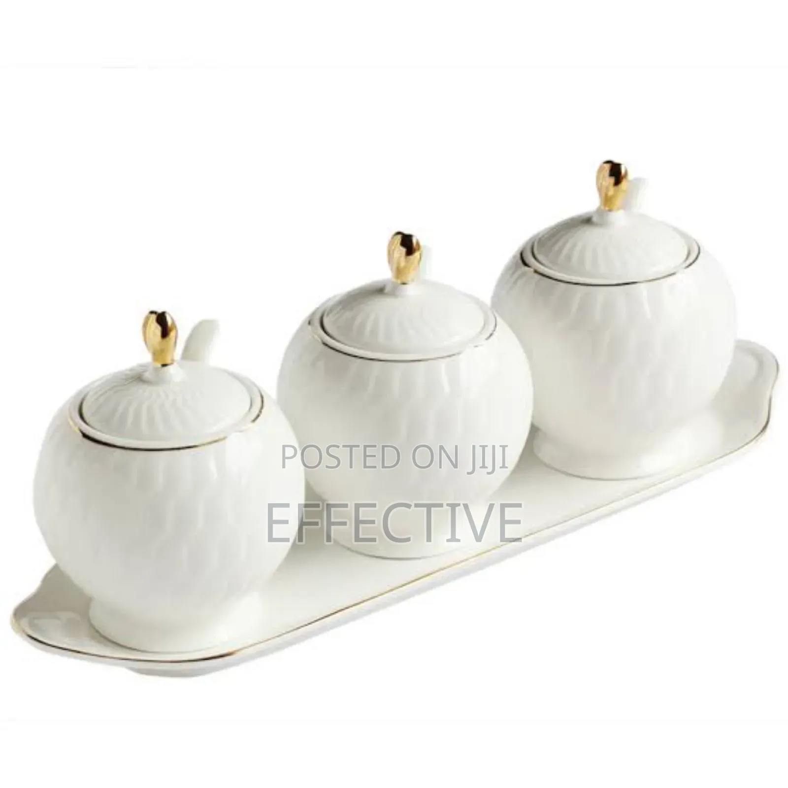 White Ceramic Canister Set.