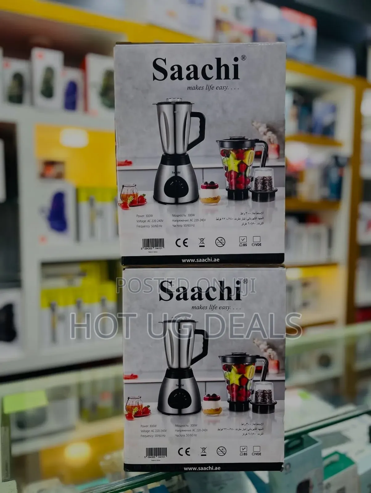 Saachi 3 In 1 Electric Blender With Plastic Jar Stainless Jar And Mill