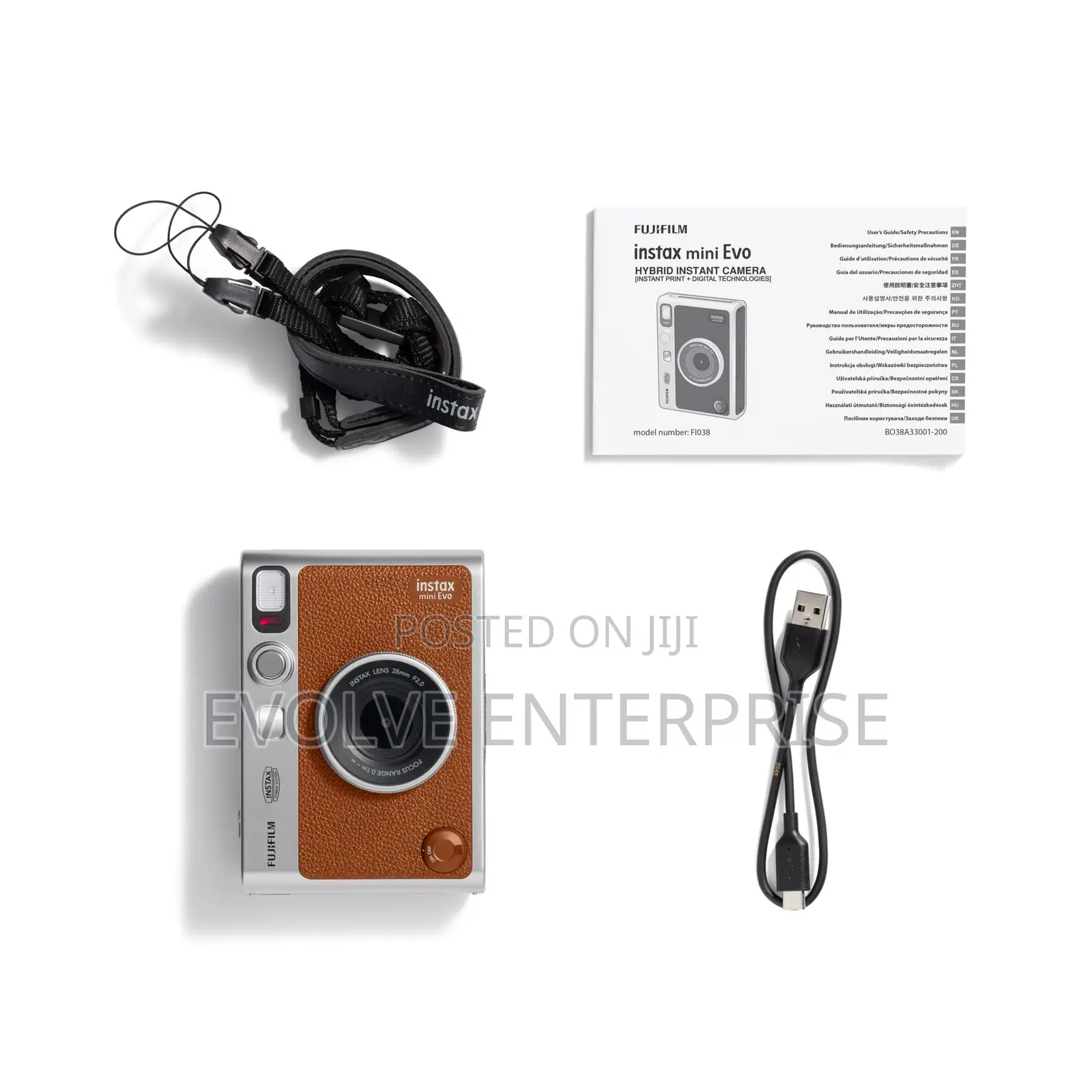Fujifilm Instax Mini Evo Instant Camera - Brown