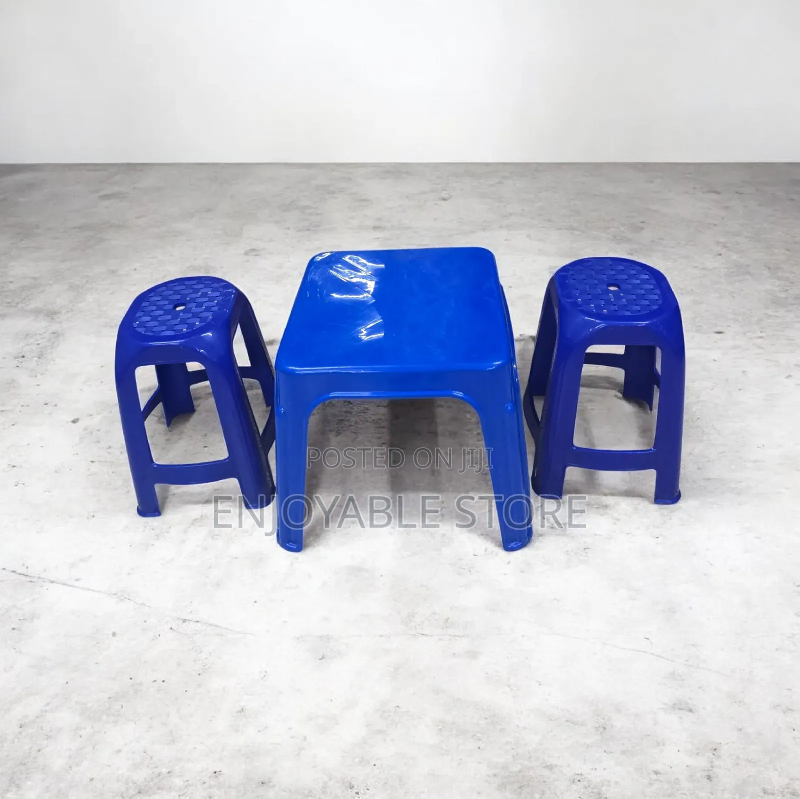 Medium-Sized Plastic Table and 2 Stools