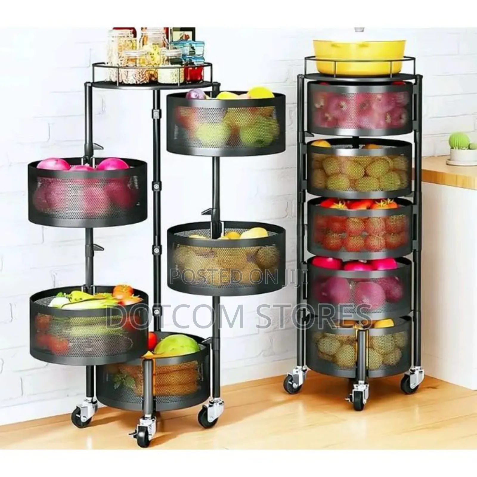 Multi-layered Rotating Kitchen Storage Rack