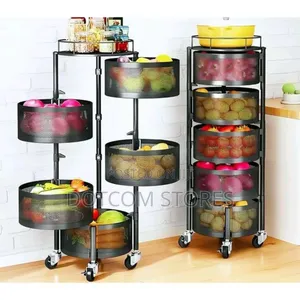 Multi-layered Rotating Kitchen Storage Rack
