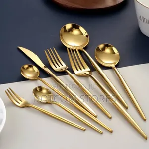 24 Piece Set Gold Stainless Steel Cutlery Set