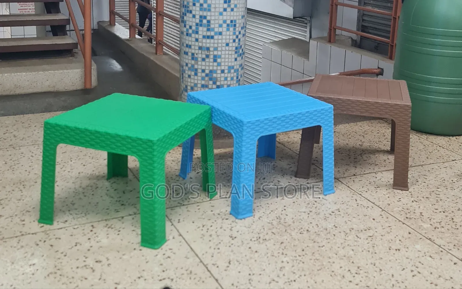 Plastic Sea Green Plastic Coffee Table