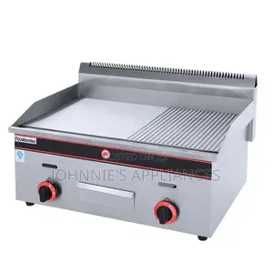 Commercial Gas Griddle – Half Flat Half Grooved Stainless Steel