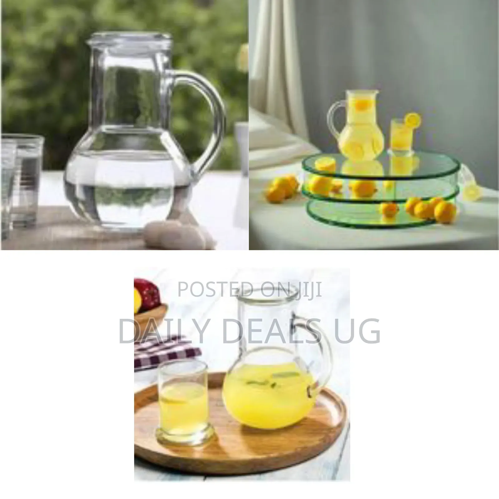 Classic Clear Glass Pitcher / Carafe With Handle - Clear