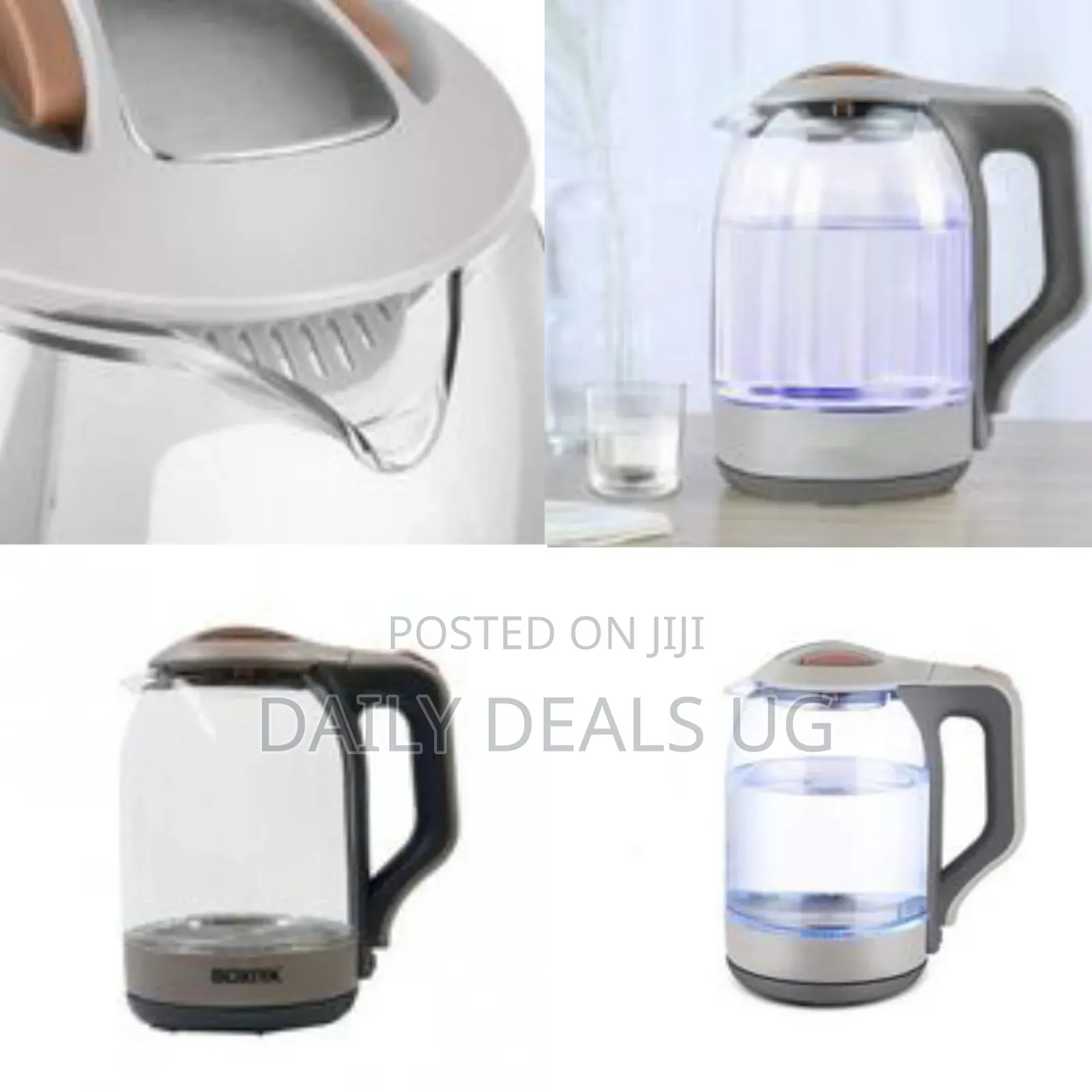 Modern Electric Glass Kettle With Led Illumination - Multicolor