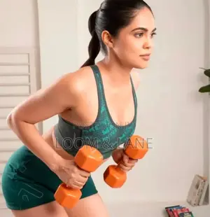 Pair of Blue Neoprene Dumbbells, Each Weighing 8 Kg