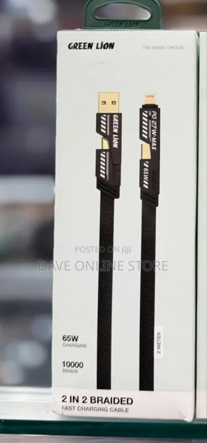 Green Lion 2-in-2 Braided Fast Charging Cable