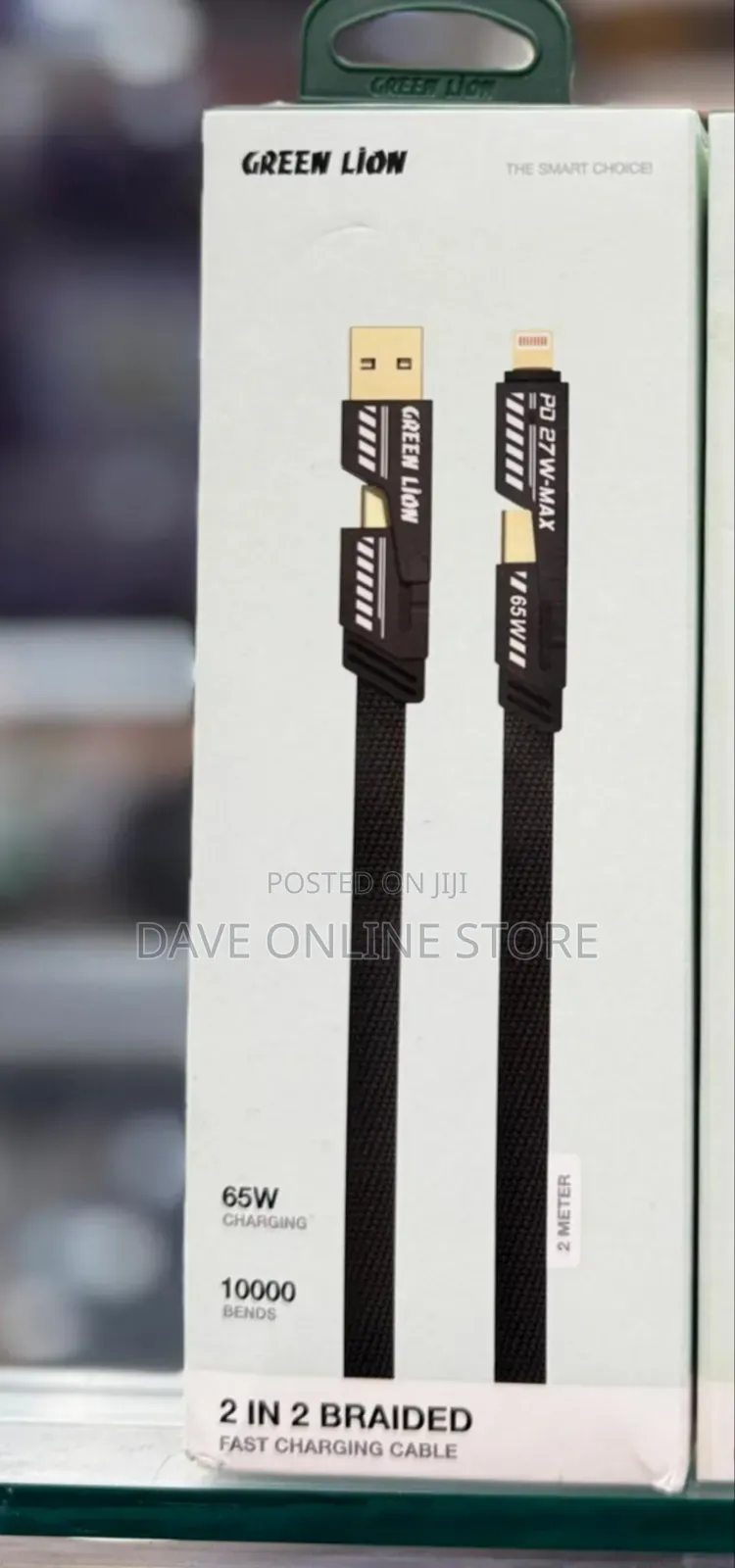 Green Lion 2-in-2 Braided Fast Charging Cable