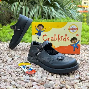 Crab Kids Shoes for Girls (Black Back to School Shoes) - Leather