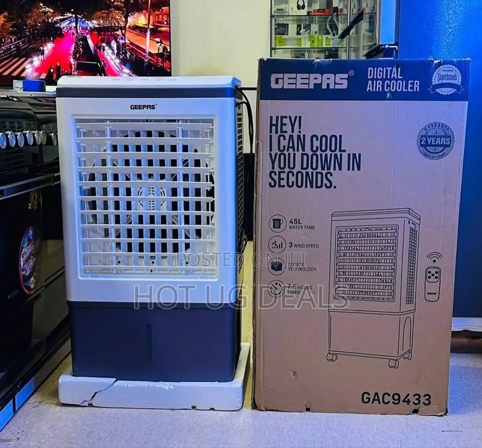 45l Geepas Gac9433 Digital Air Cooler. - White