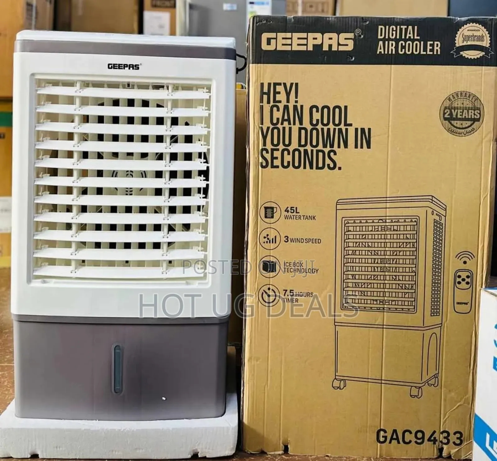 45l Geepas Gac9433 Digital Air Cooler. - White