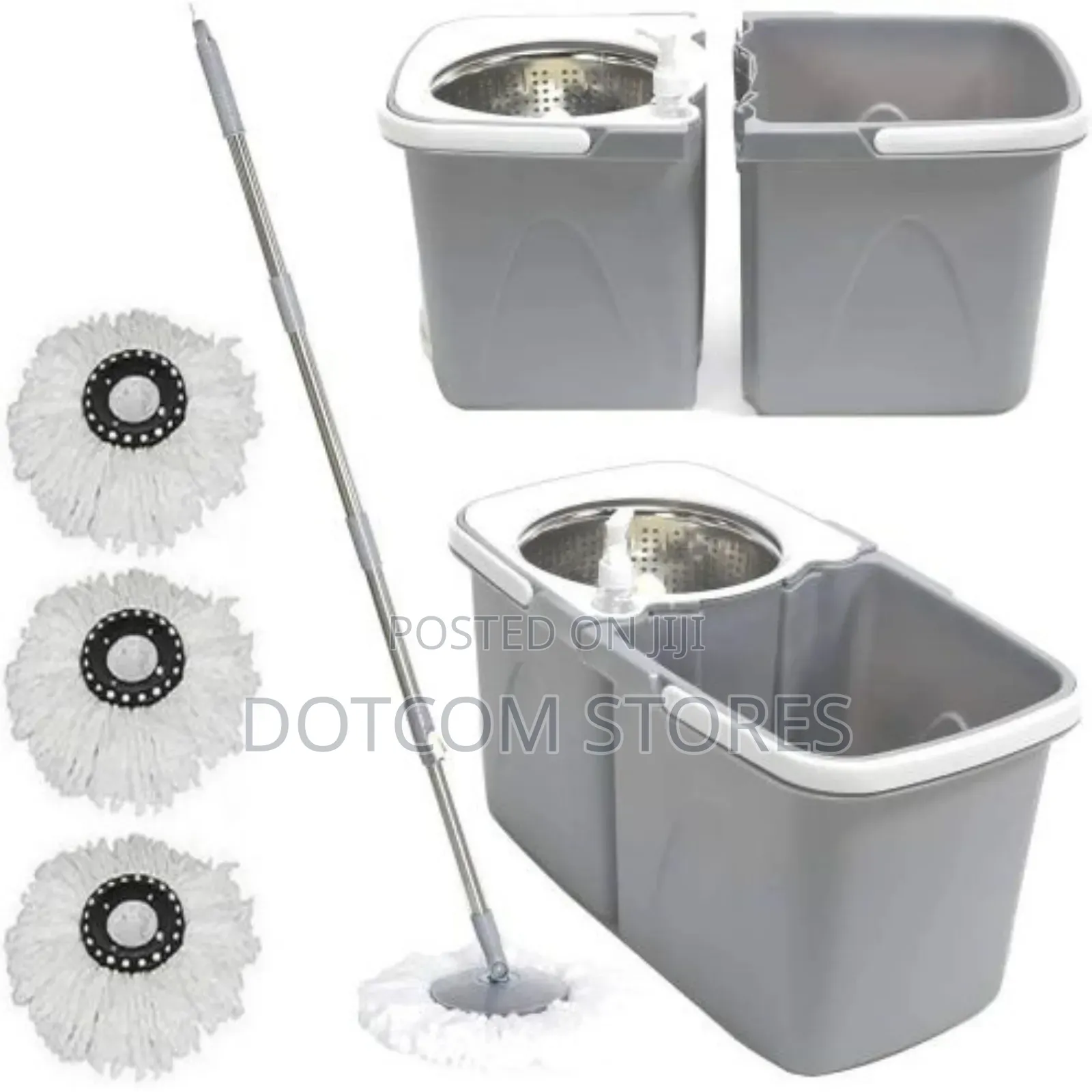 Dual Floor Spin Mop Bucket Dispenser Set