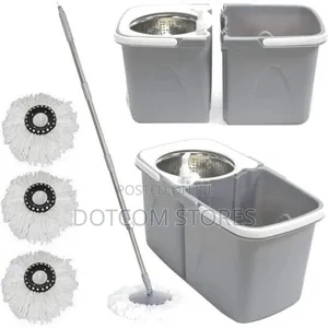 Dual Floor Spin Mop Bucket Dispenser Set