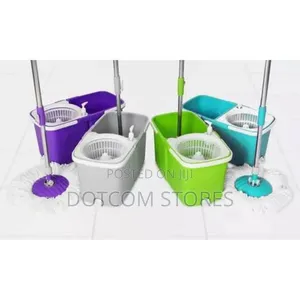 Dual Floor Spin Mop Bucket Dispenser Set