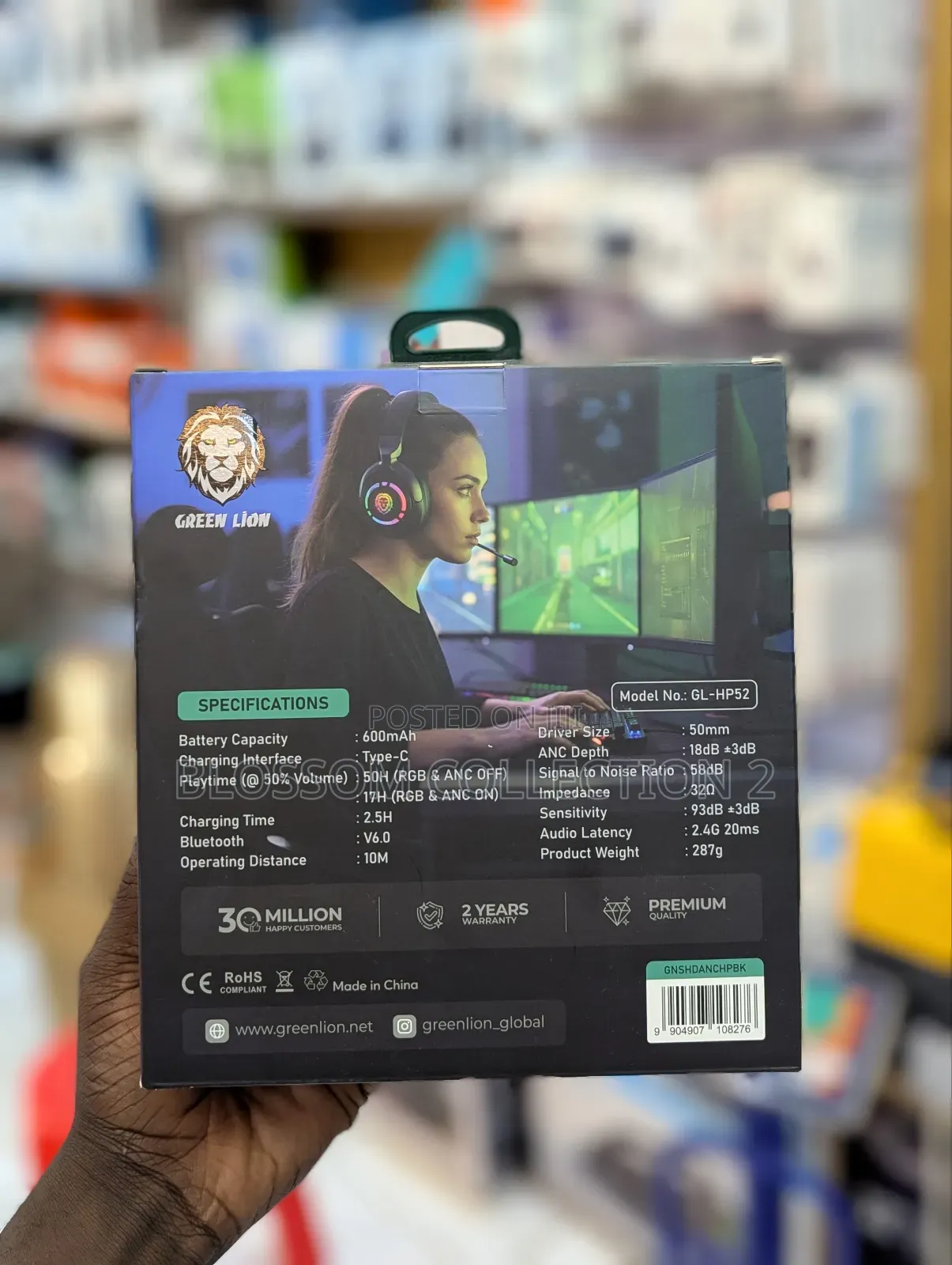 Green Lion Shadow Anc Gaming Headset