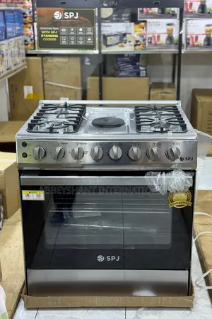 SPJ Standing Cooker With Both Gas Burners and an Electric Plate.