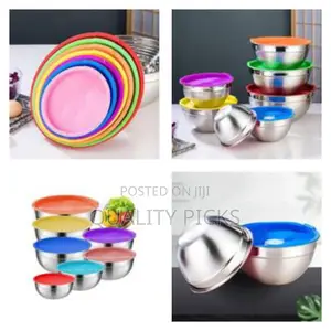 Set of Stainless Steel Mixing Bowls With Storage Lids (7-Piece